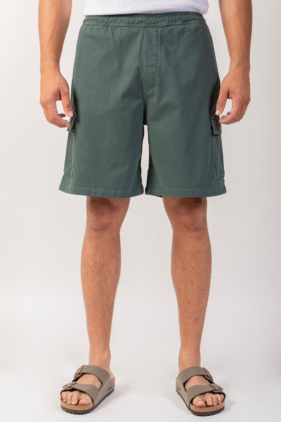 Kaotiko Bermuda Cargo Wide Leg Palid Green