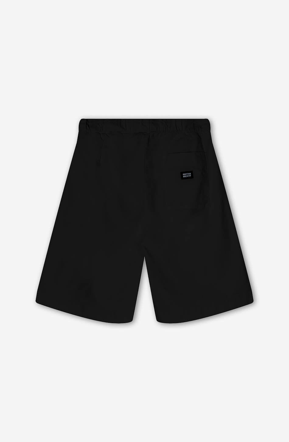 Kaotiko Bermuda Relaxed Canvas Pinzas Black