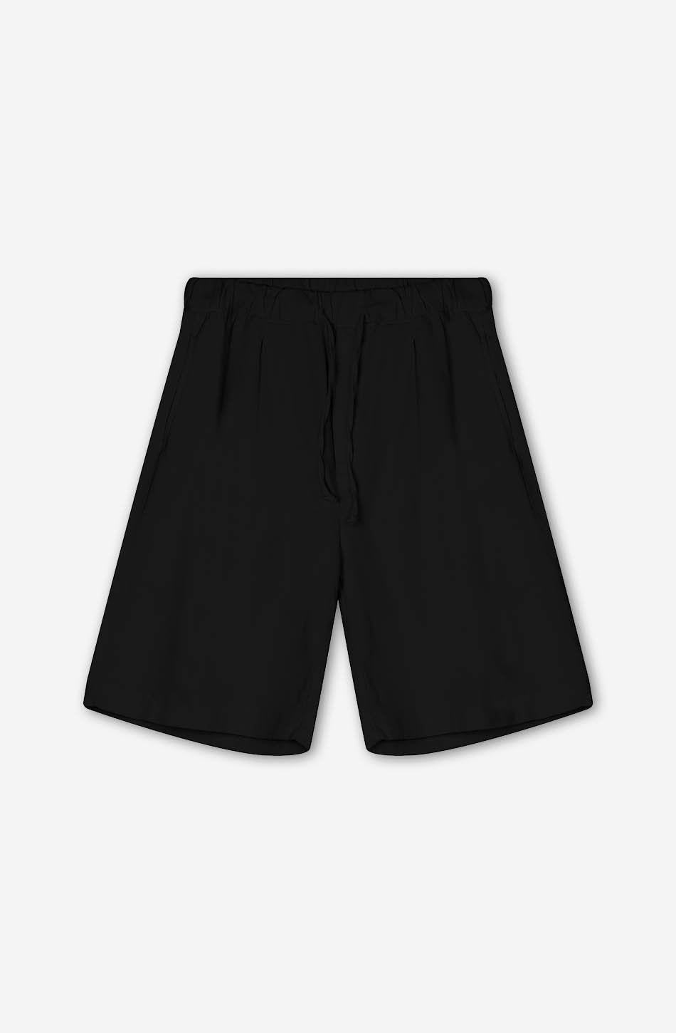 kaotiko Bermuda Relaxed Canvas Pinzas Black