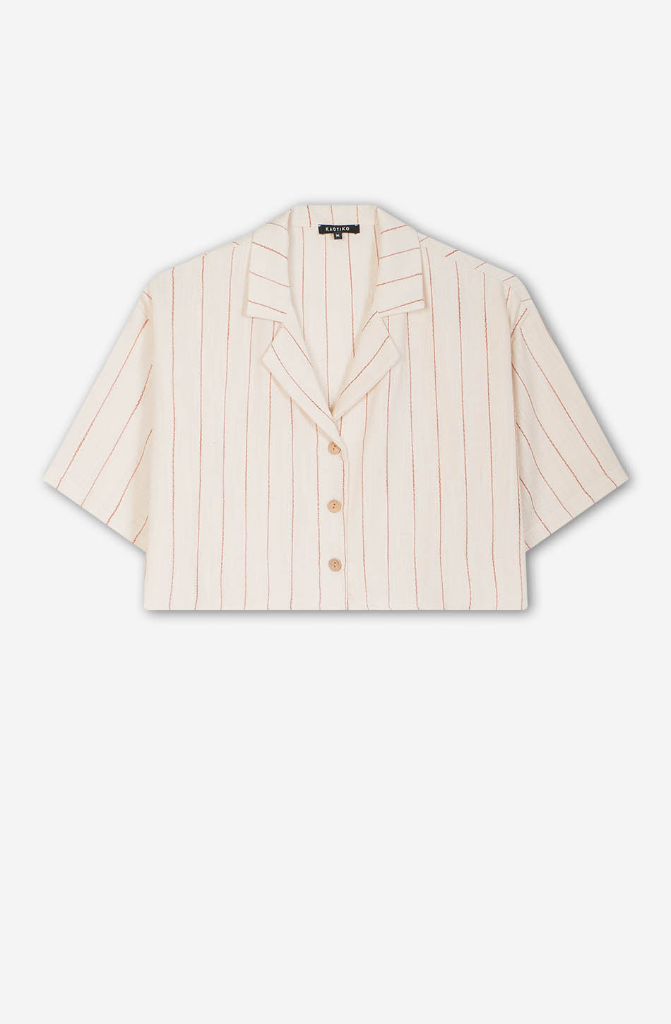 kaotiko Camisa Barbacoa Stripes Ivory/ Burgundy