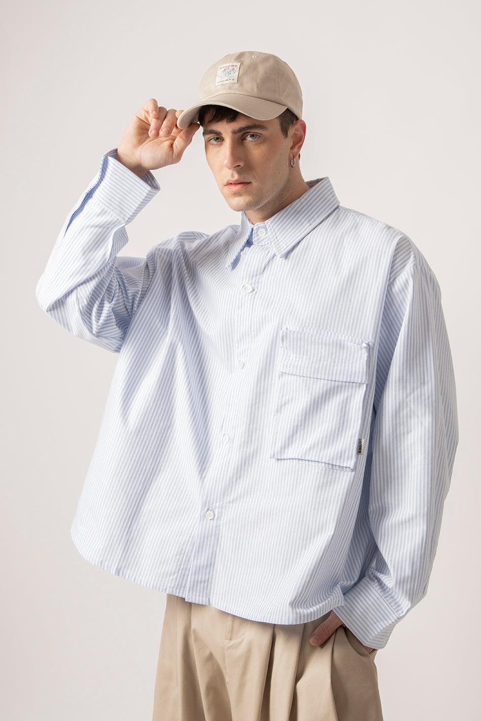Kaotiko Camisa Blue/White Striped Loui