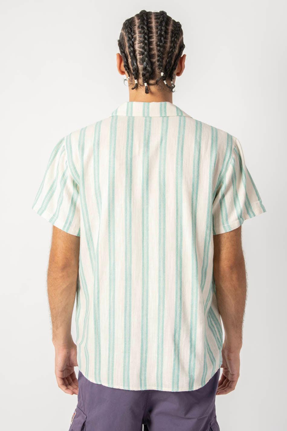 Kaotiko Camisa Ozan Stripes Ivory/ Aqua