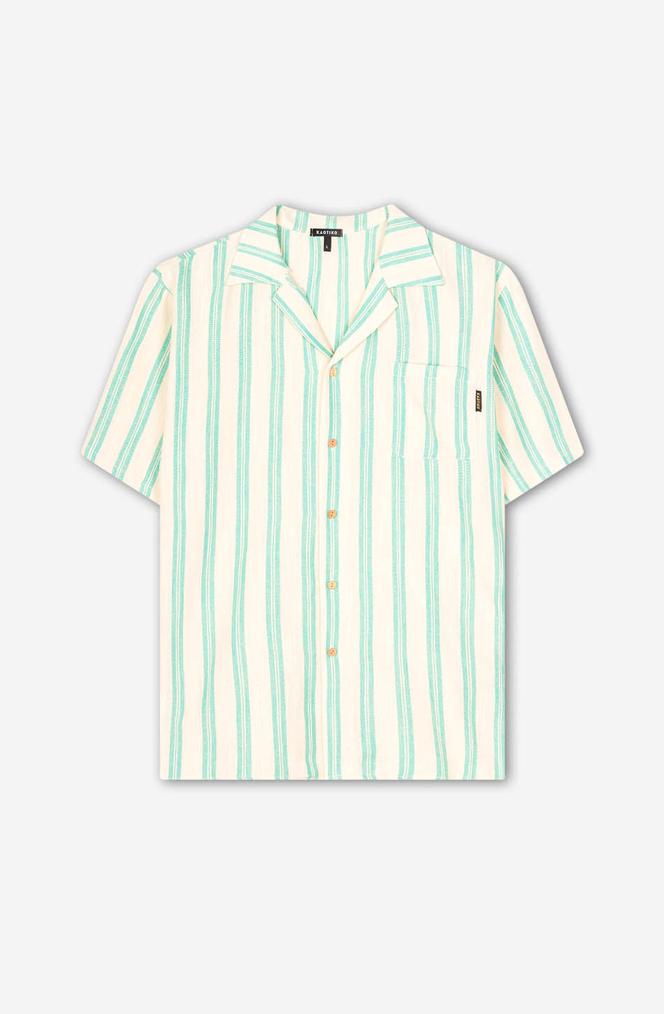 kaotiko Camisa Ozan Stripes Ivory/ Aqua