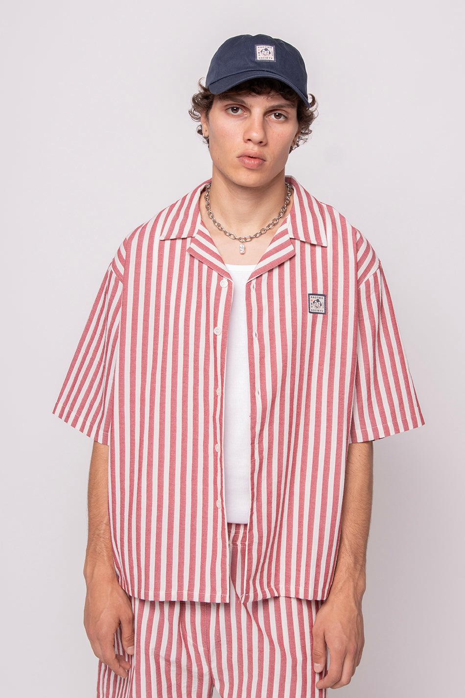 Kaotiko Camisa Red Ivory Stripes Sumo