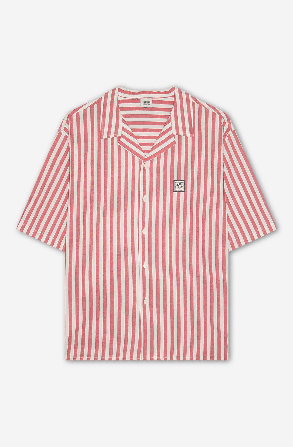 kaotiko Camisa Red Ivory Stripes Sumo