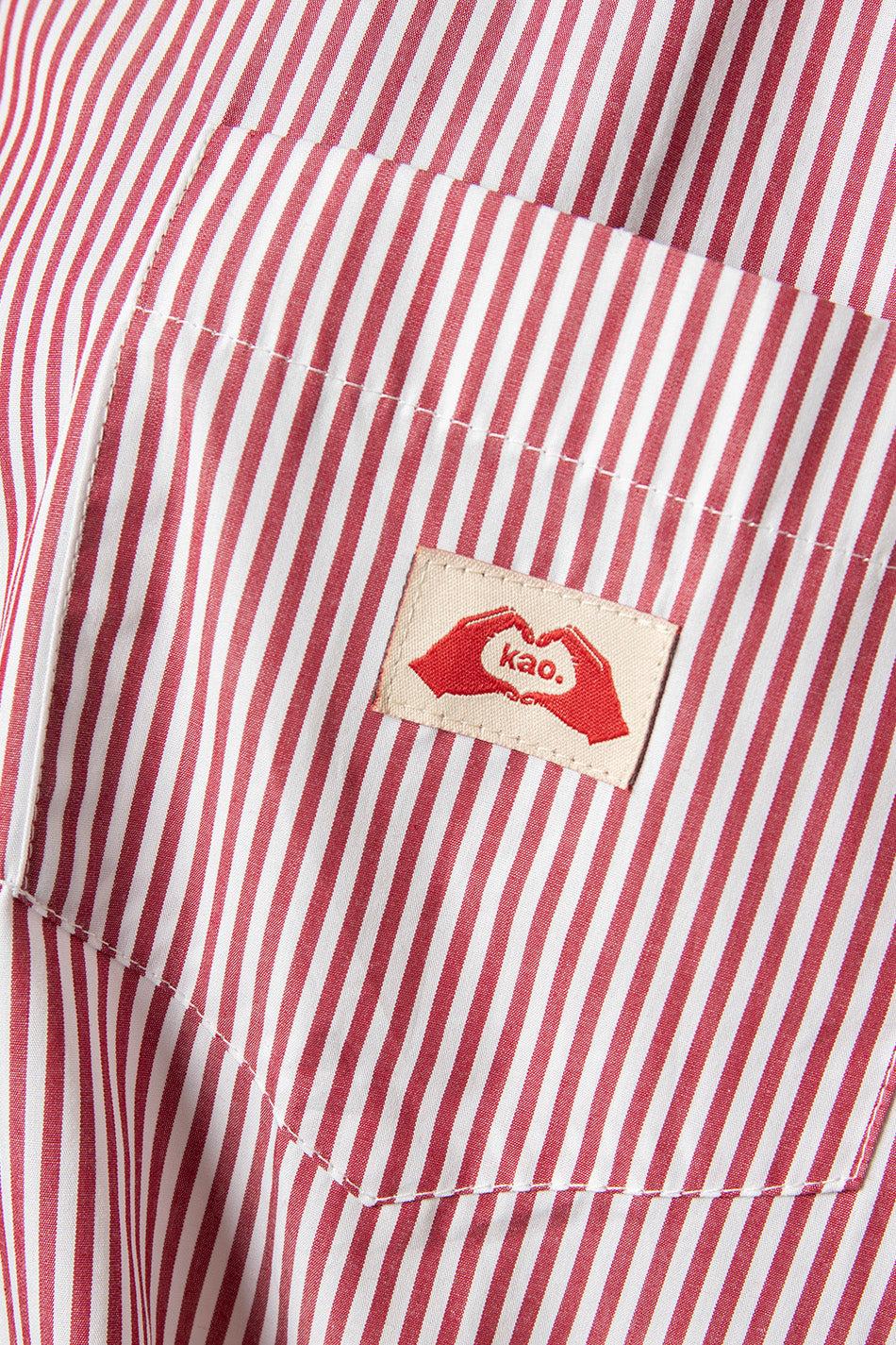 Kaotiko Camisa Stripe Hand Heart Kao Ivory/Red
