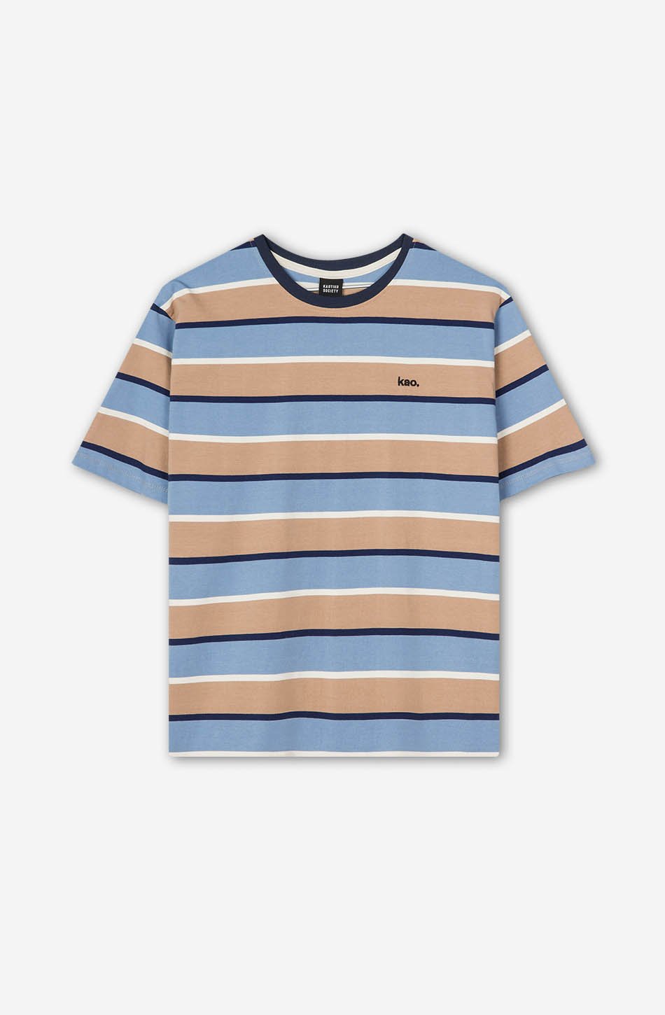 kaotiko Camiseta Keane Stripes Blue/ Hazelnuts