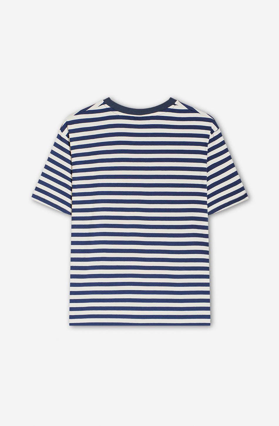 Kaotiko Camiseta Stripes Bear Navy Ivory