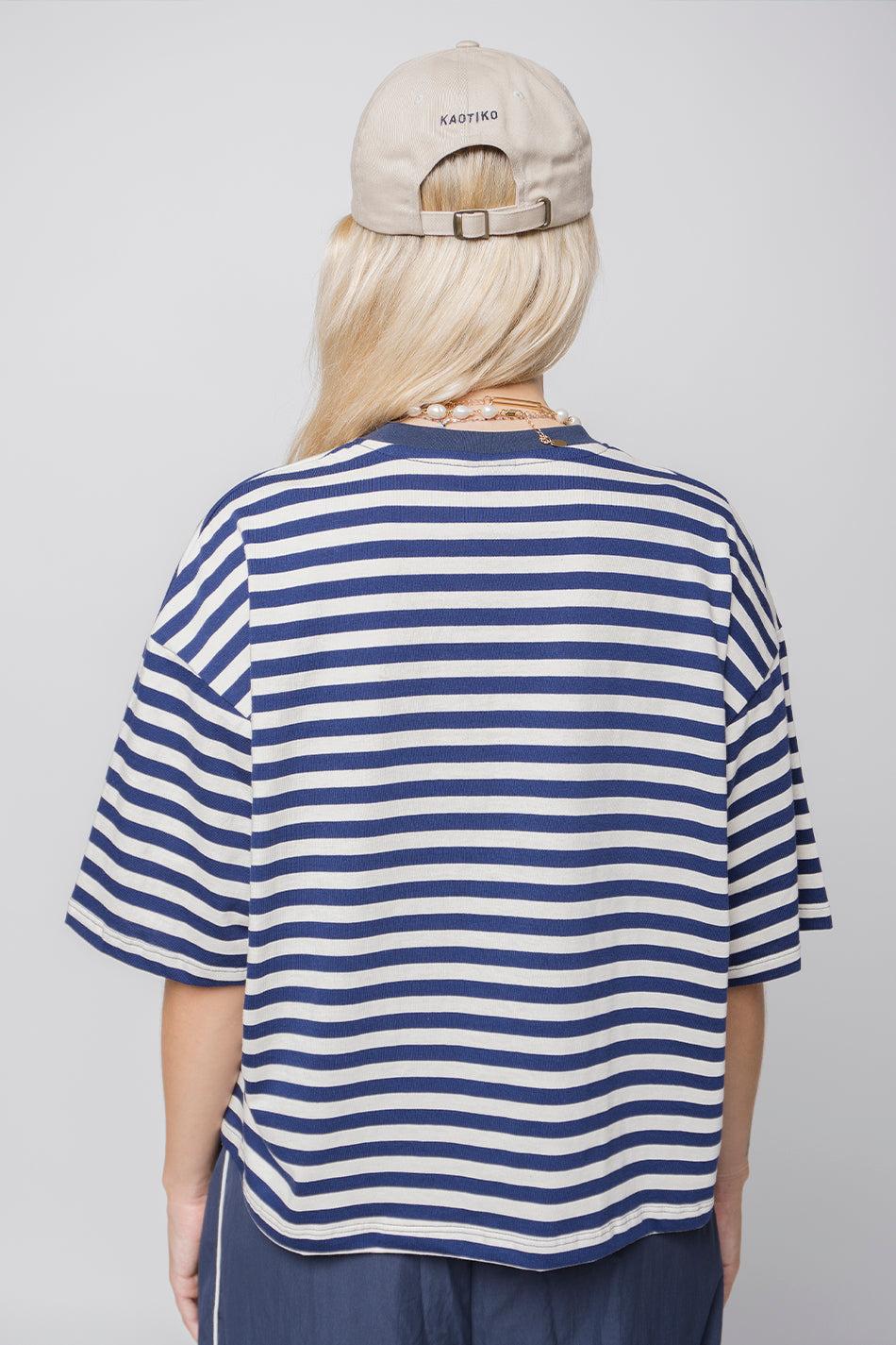 Kaotiko Camiseta Stripes Poodle Navy