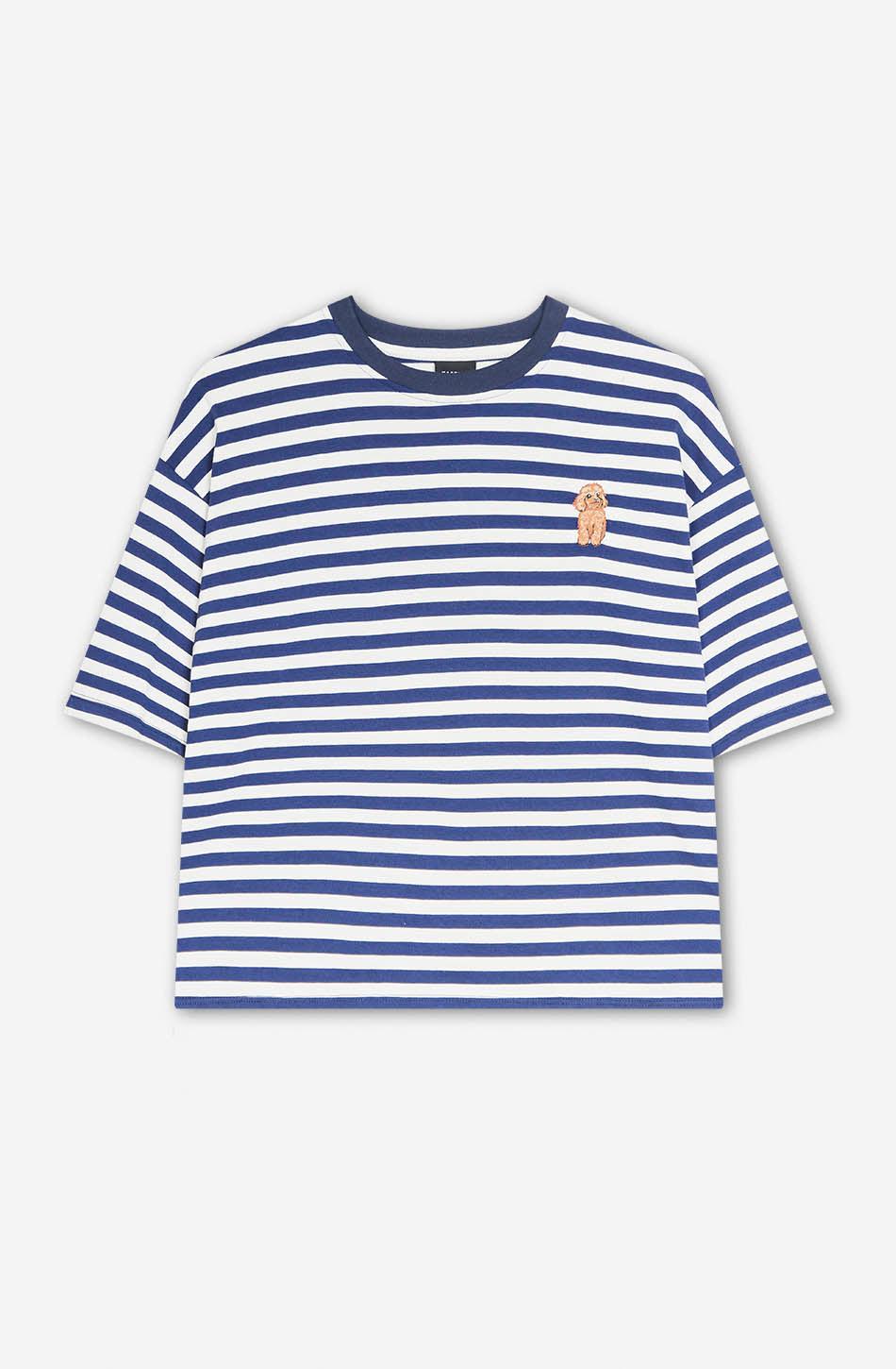 kaotiko Camiseta Stripes Poodle Navy