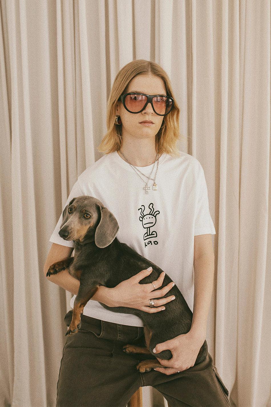 kaotiko Camiseta Washed Boy Eye White