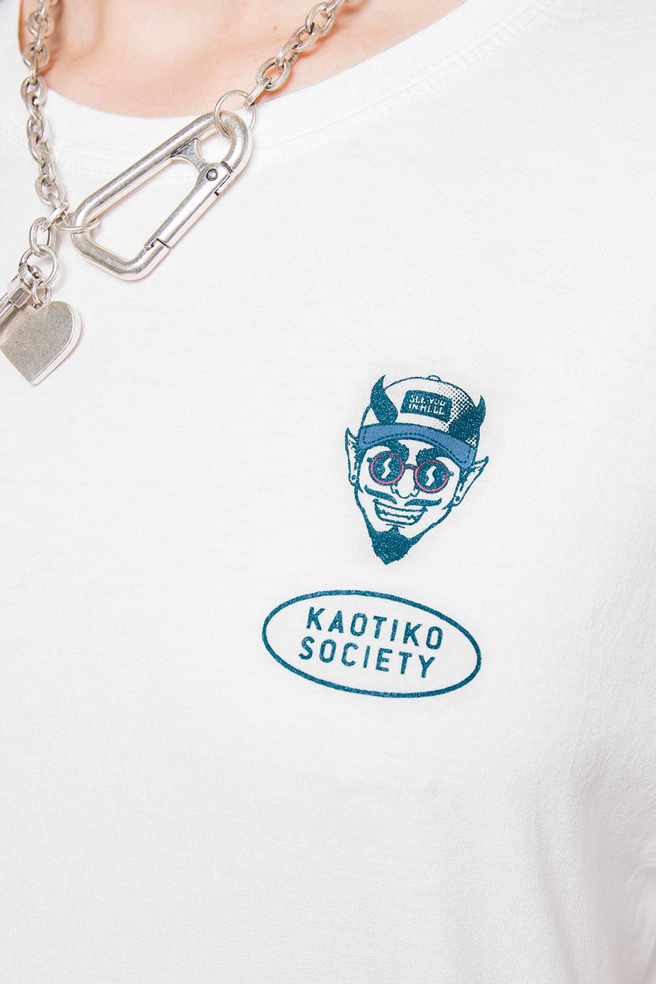 Kaotiko Camiseta Washed Cold Drinks White