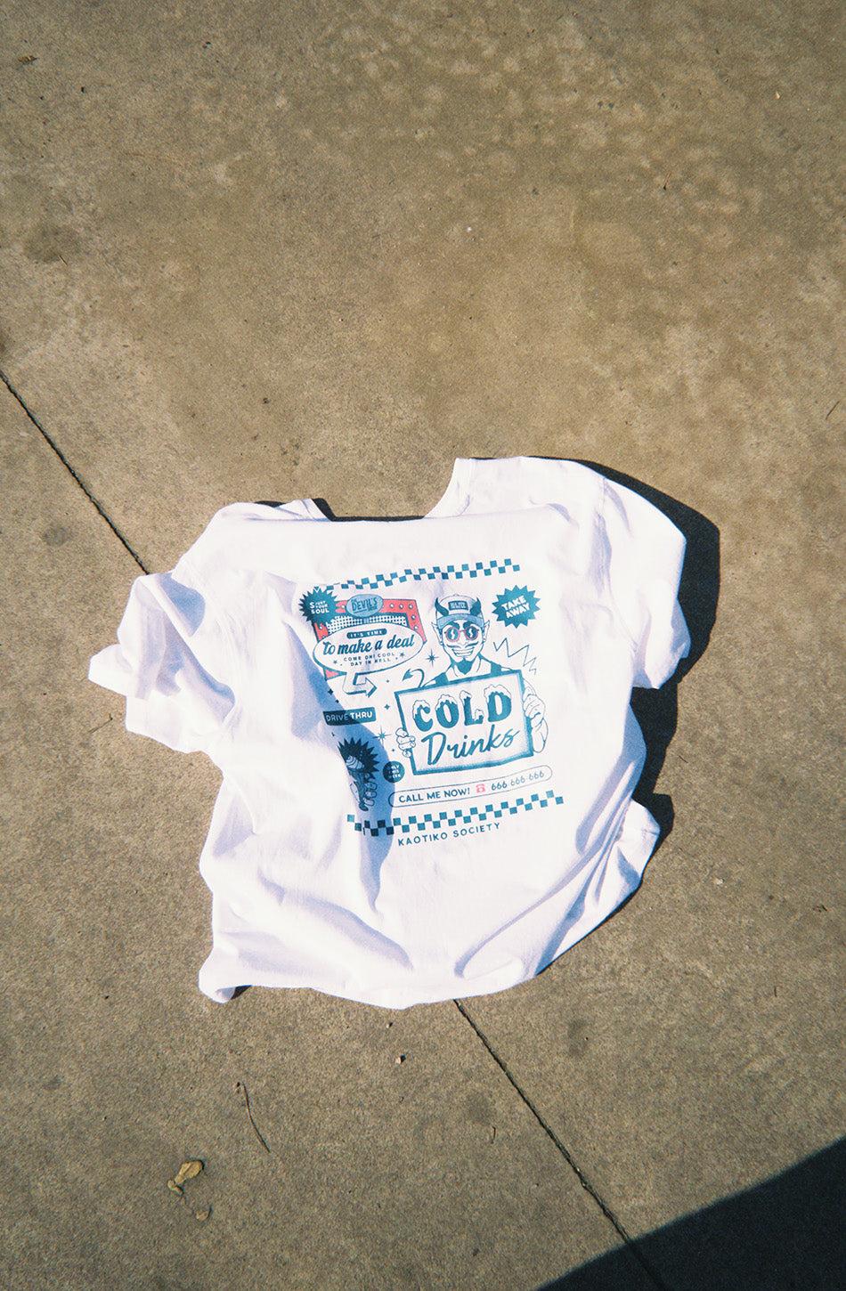 kaotiko Camiseta Washed Cold Drinks White