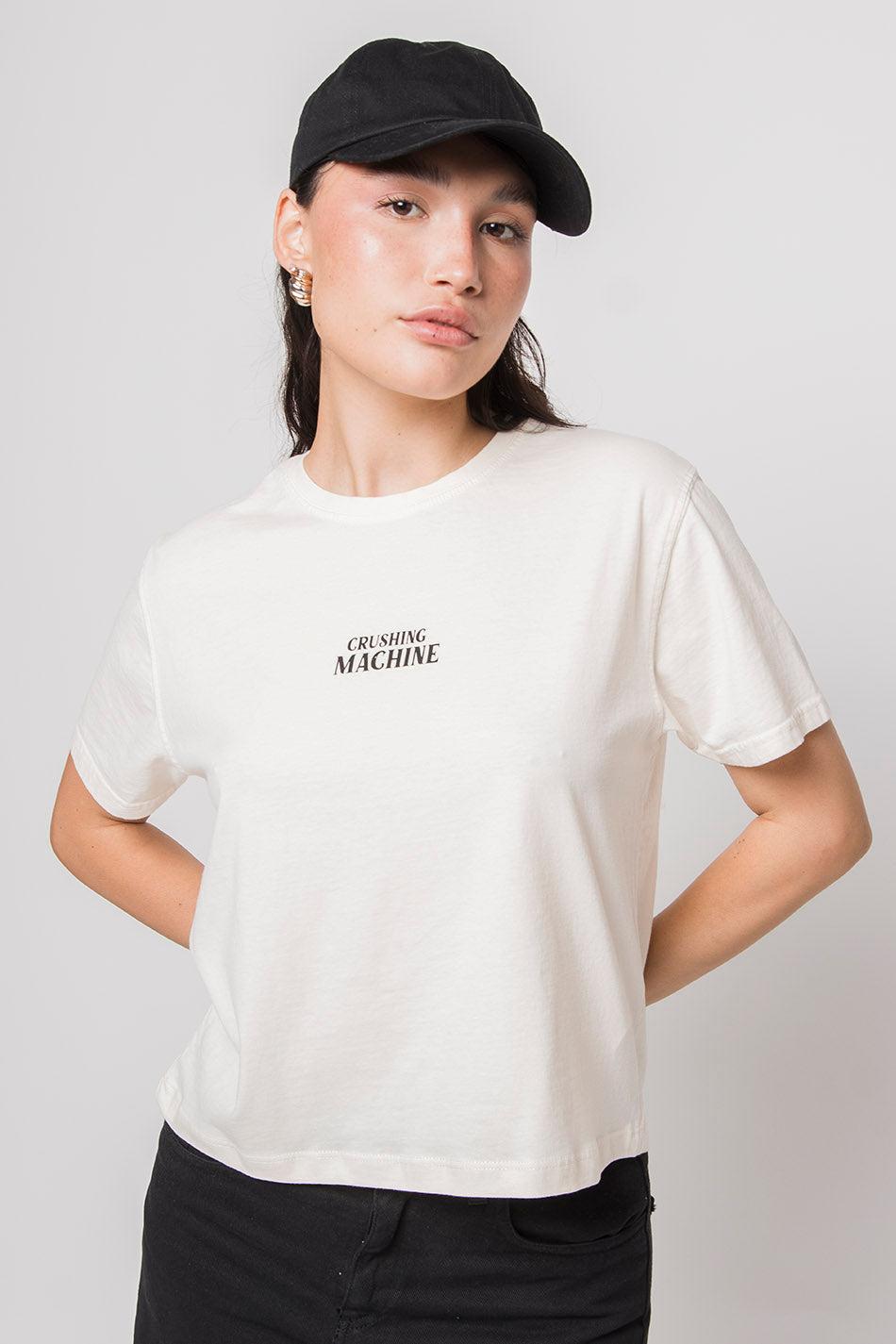 Kaotiko Camiseta Washed Crushing Machine Ivory