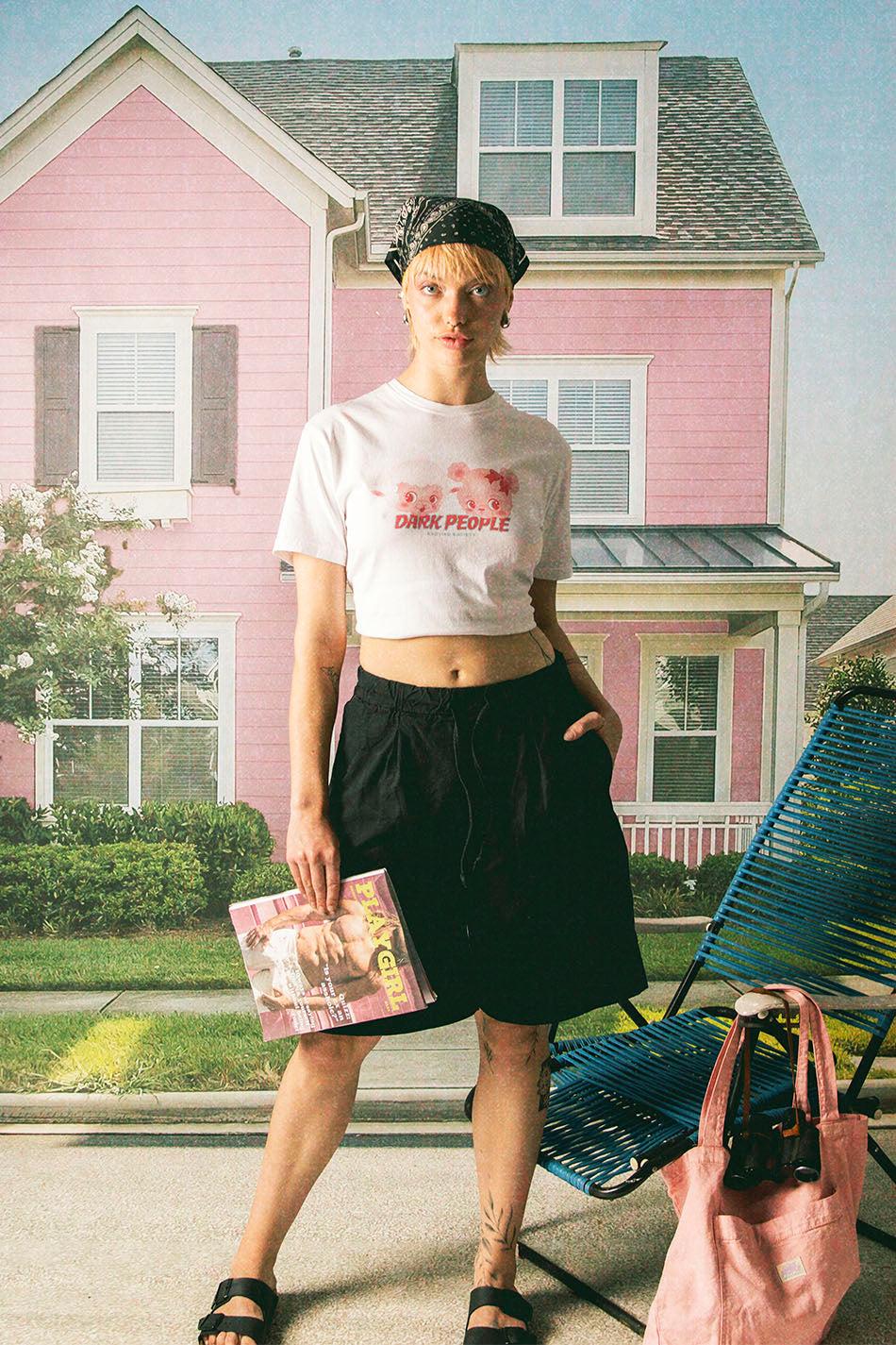 Kaotiko Camiseta Washed Dark People White