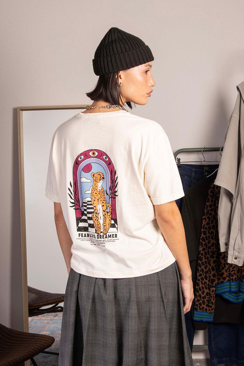 Kaotiko Camiseta Washed Fearless Dreamer Ivory