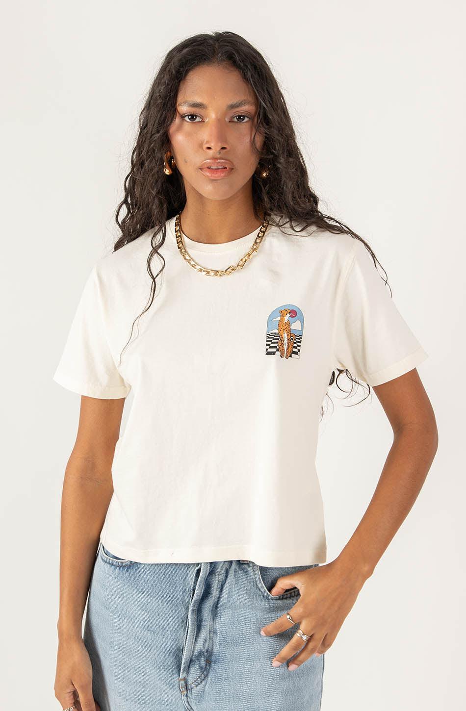 Kaotiko Camiseta Washed Fearless Dreamer Ivory
