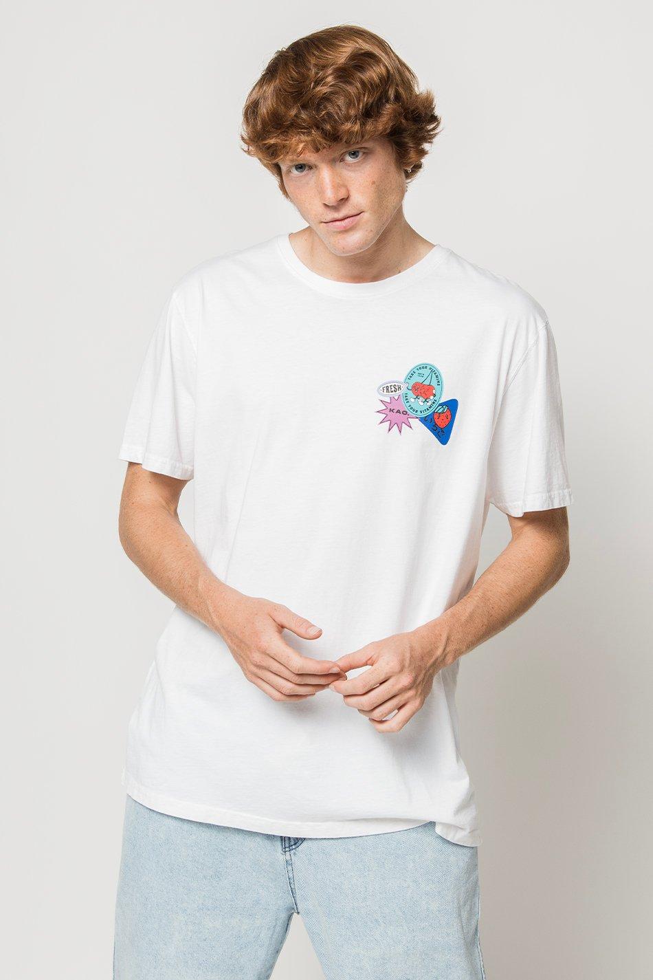 Kaotiko Camiseta Washed Fresh White