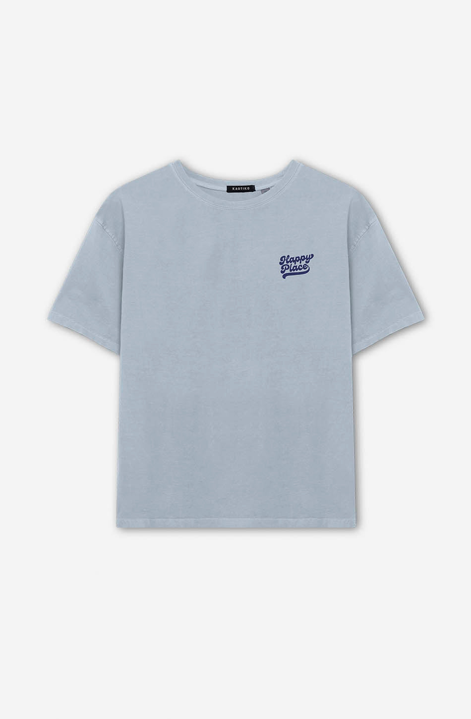 Kaotiko Camiseta Washed Happy Place Steel