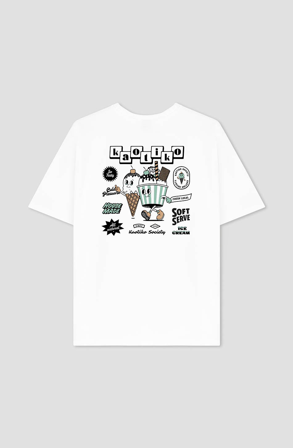 kaotiko Camiseta Washed Ice Cream White