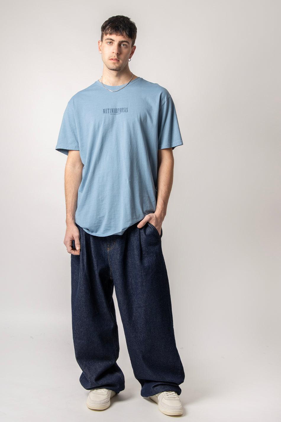 Kaotiko Camiseta Washed Metamorphosis Blue Fly