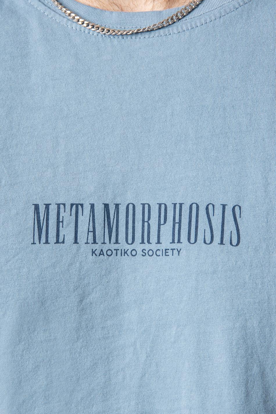 Kaotiko Camiseta Washed Metamorphosis Blue Fly