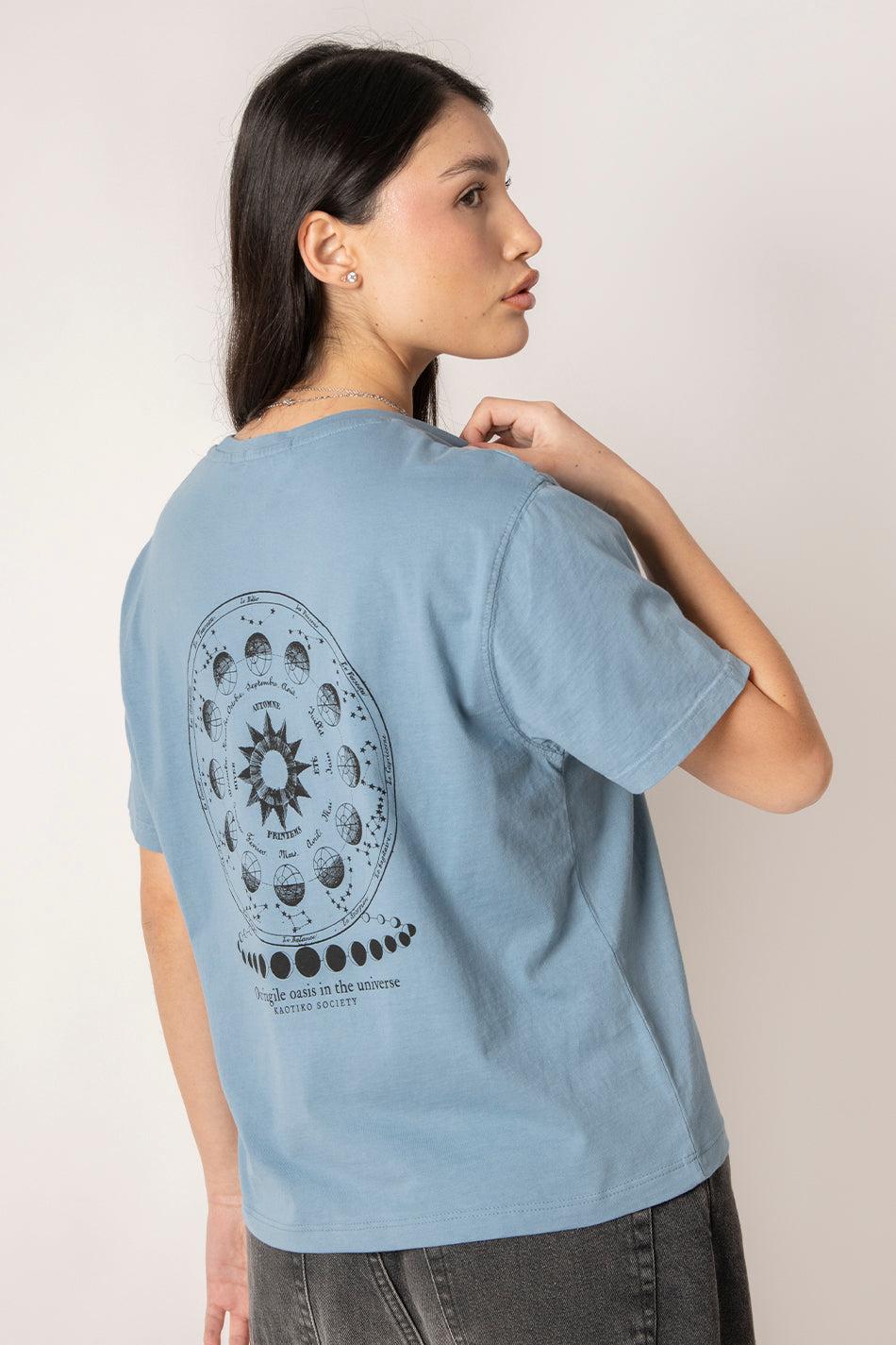 Kaotiko Camiseta Washed Oasis Blue Fly
