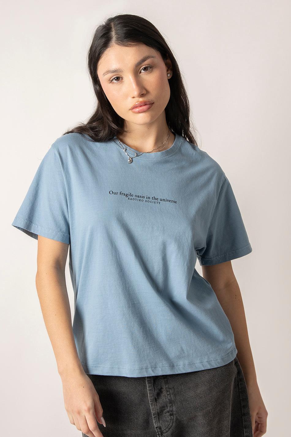 Kaotiko Camiseta Washed Oasis Blue Fly