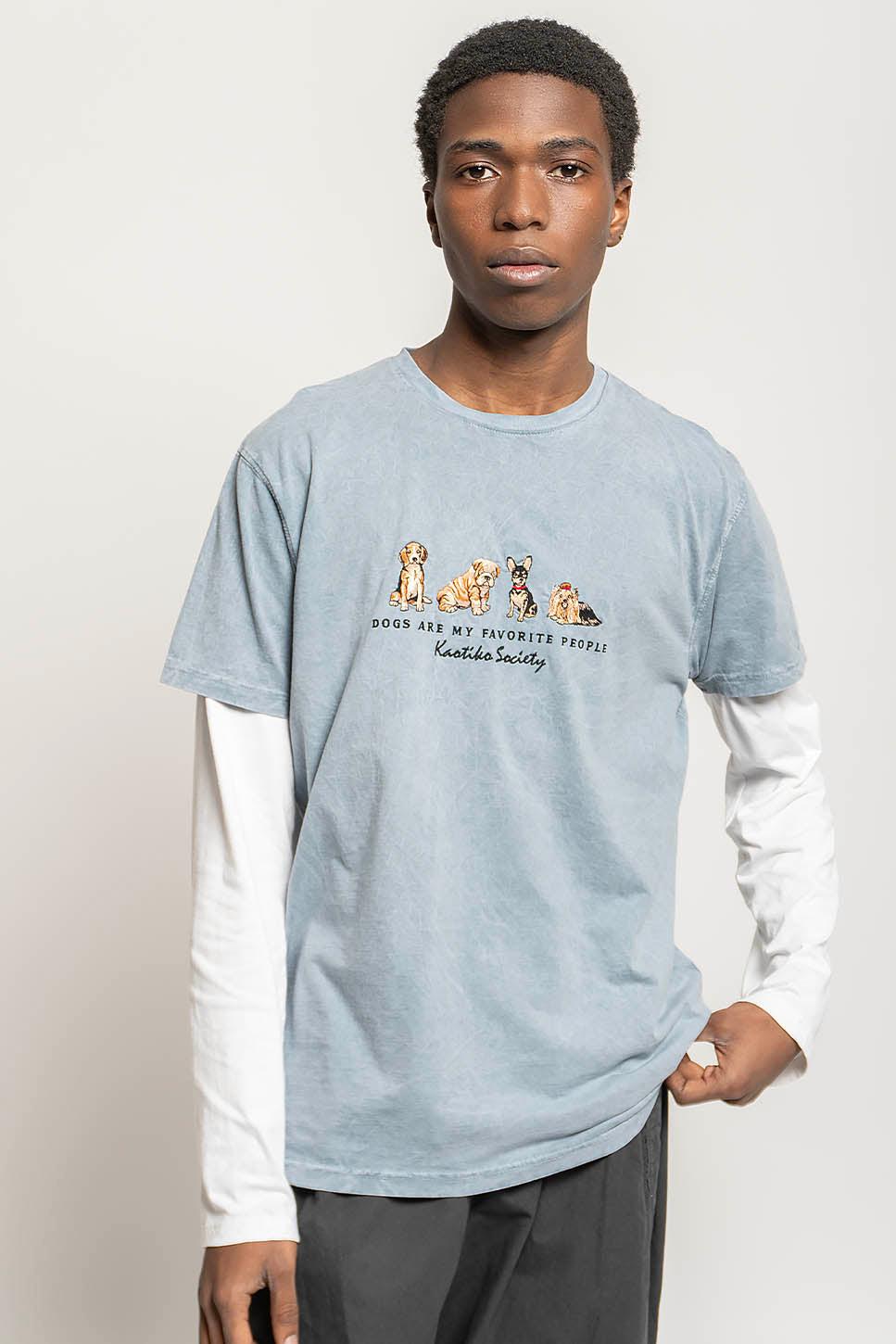 Kaotiko Camiseta Washed Puppies Gang Steel