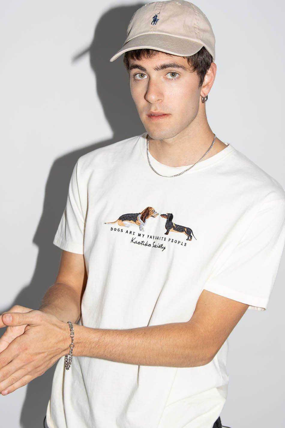 Kaotiko Camiseta Washed Puppies Ivory