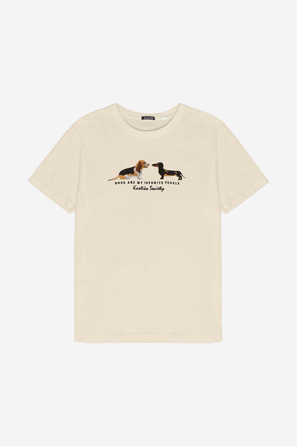 kaotiko Camiseta Washed Puppies Ivory