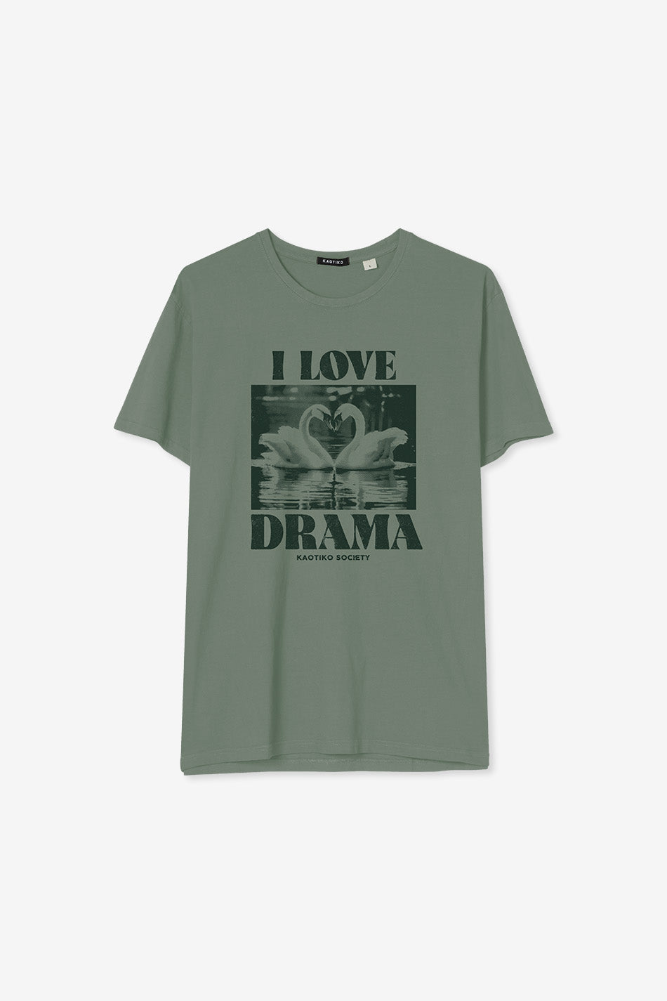 kaotiko Camiseta Washed Swans Green