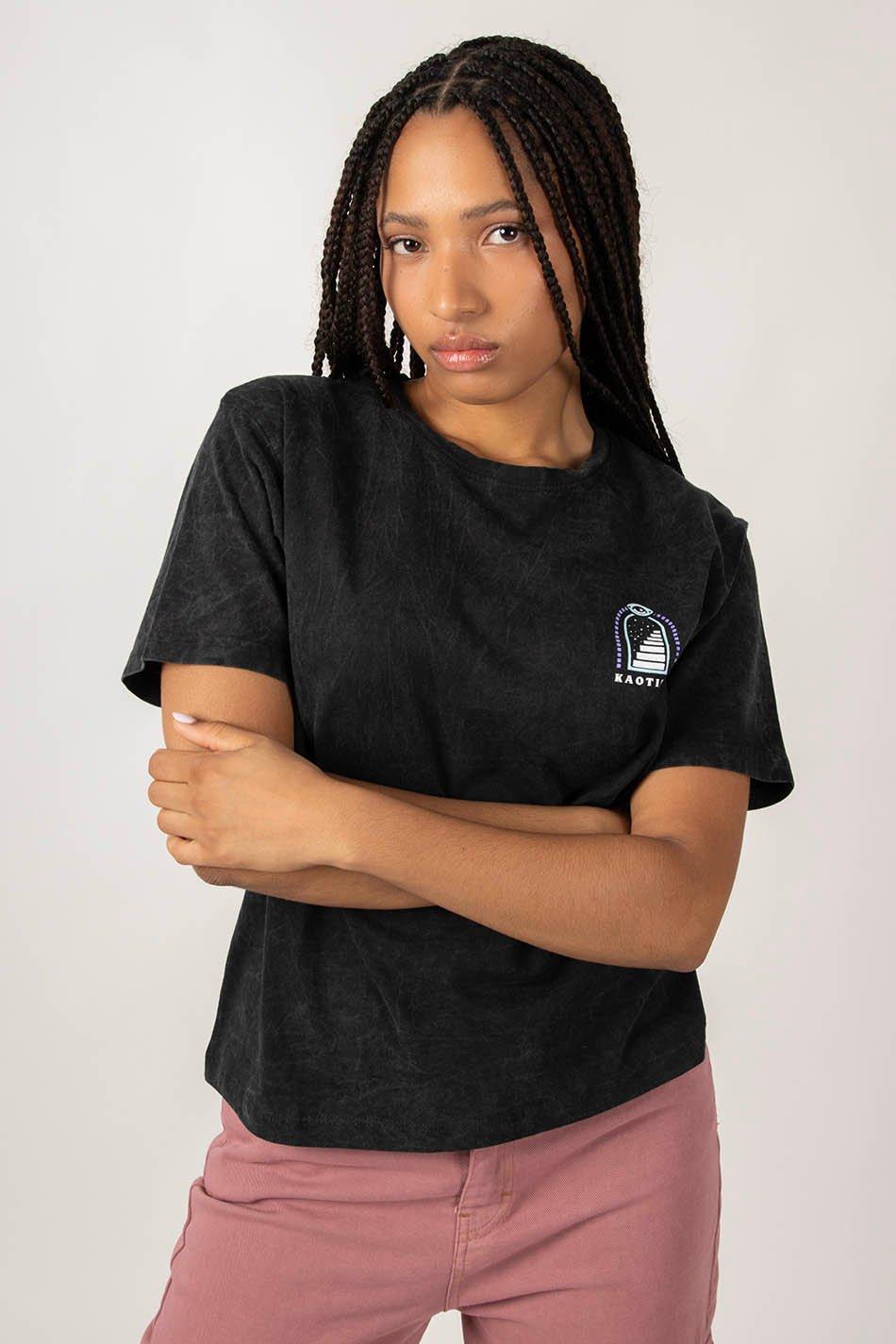 Kaotiko Camiseta Washed Trust Your Intuition Black
