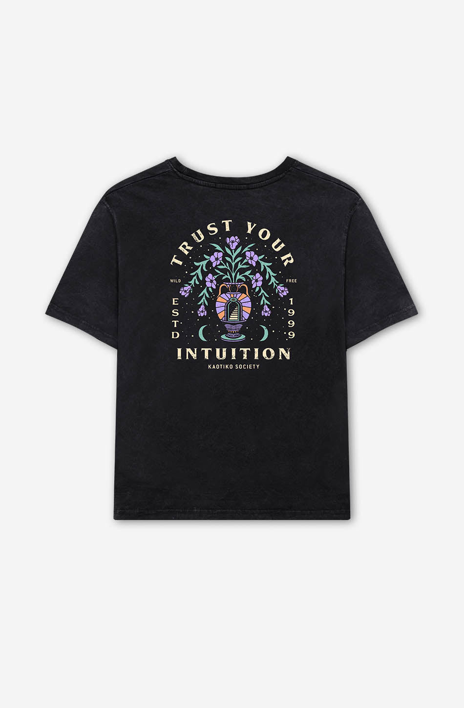 kaotiko Camiseta Washed Trust Your Intuition Black