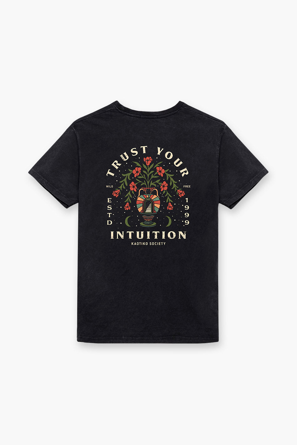 kaotiko Camiseta Washed Trust Your Intuition Black