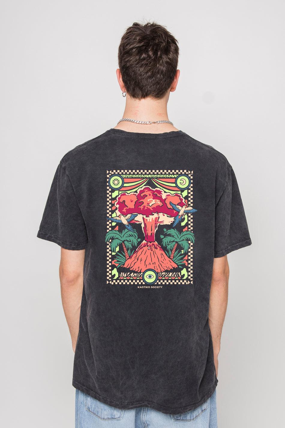 Kaotiko Camiseta Washed Volcanic Symphony Black