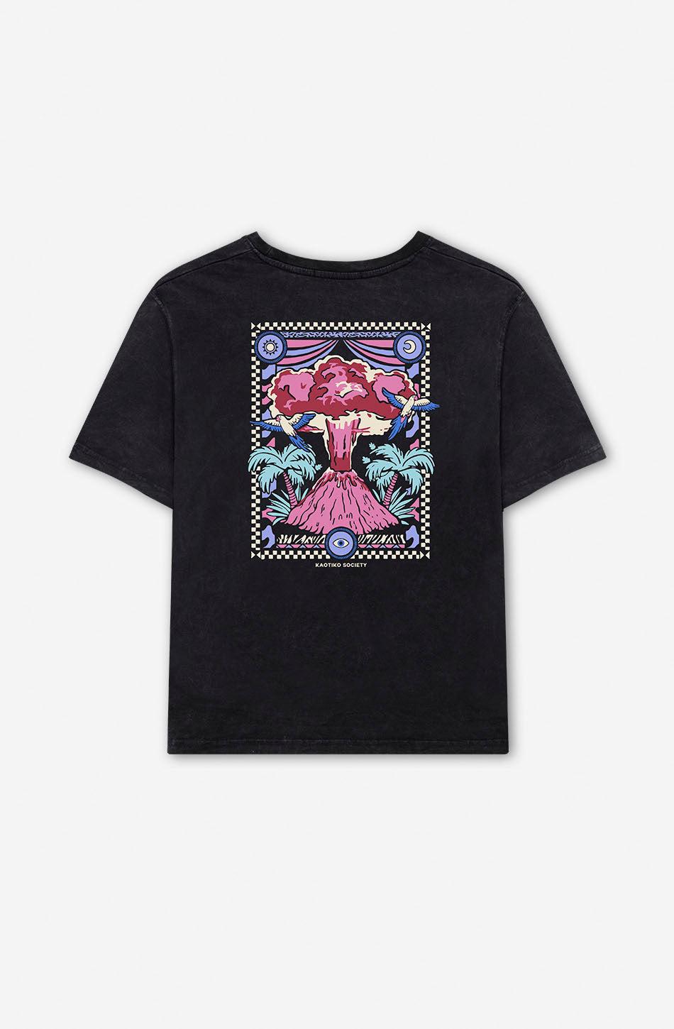 kaotiko Camiseta Washed Volcanic Symphony Black