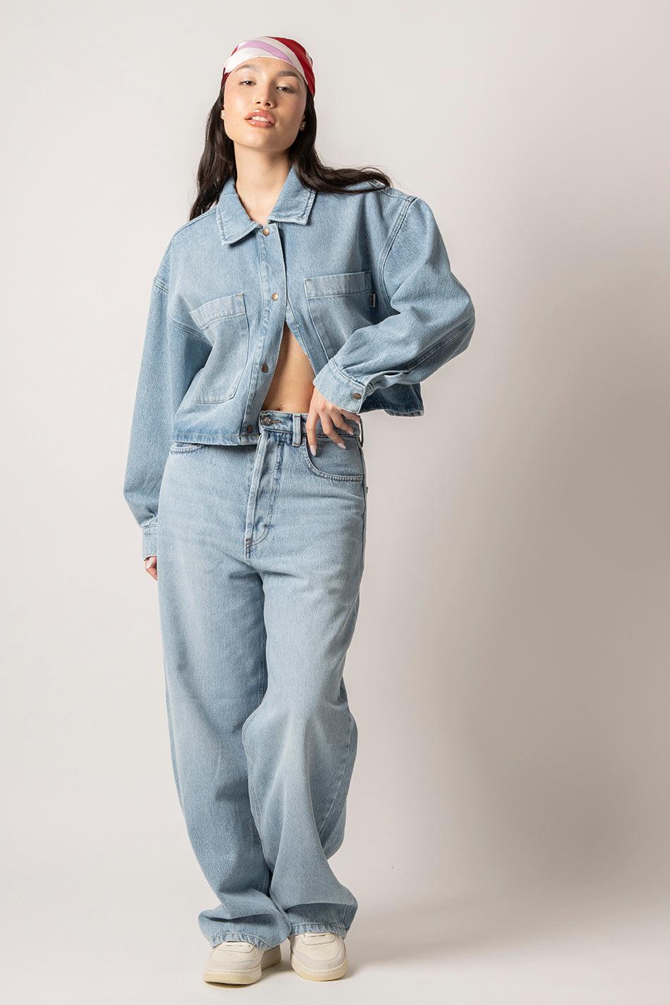 Kaotiko Chaqueta Pockets Washed Denim