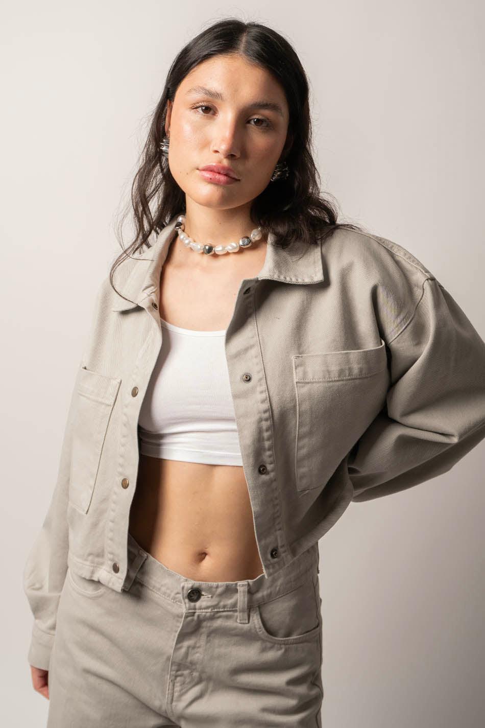 Kaotiko Chaqueta Pockets Washed Stone