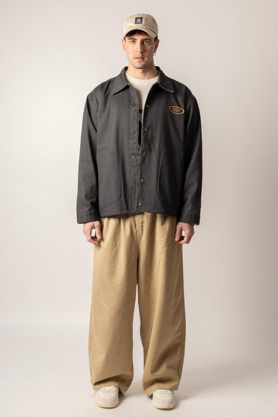 Kaotiko Chaqueta Relaxed Stripes Green/ Black