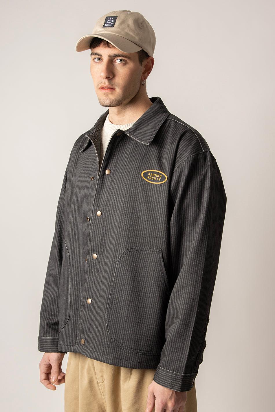 Kaotiko Chaqueta Relaxed Stripes Green/ Black