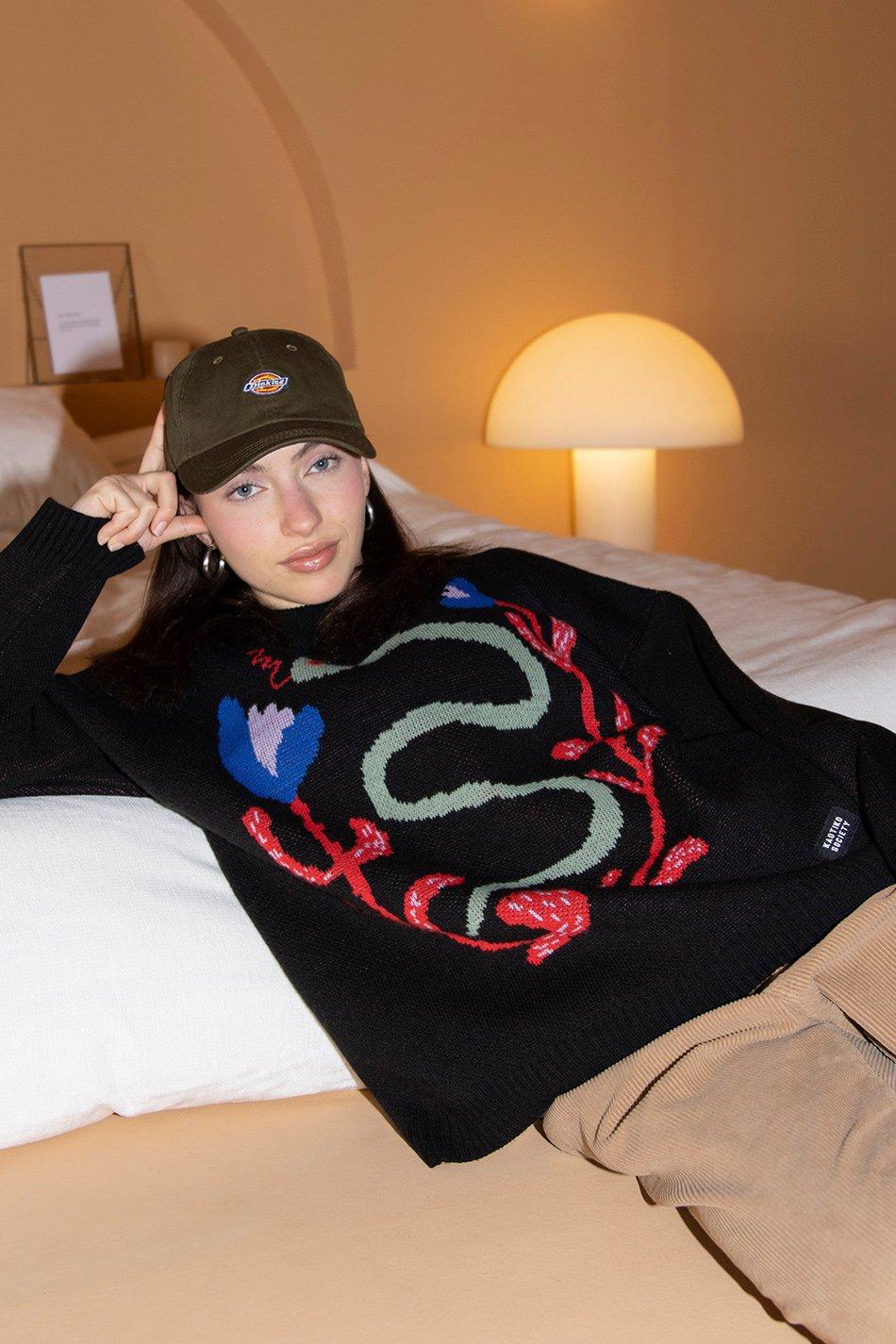 Kaotiko Jersey Snake Flowers Black