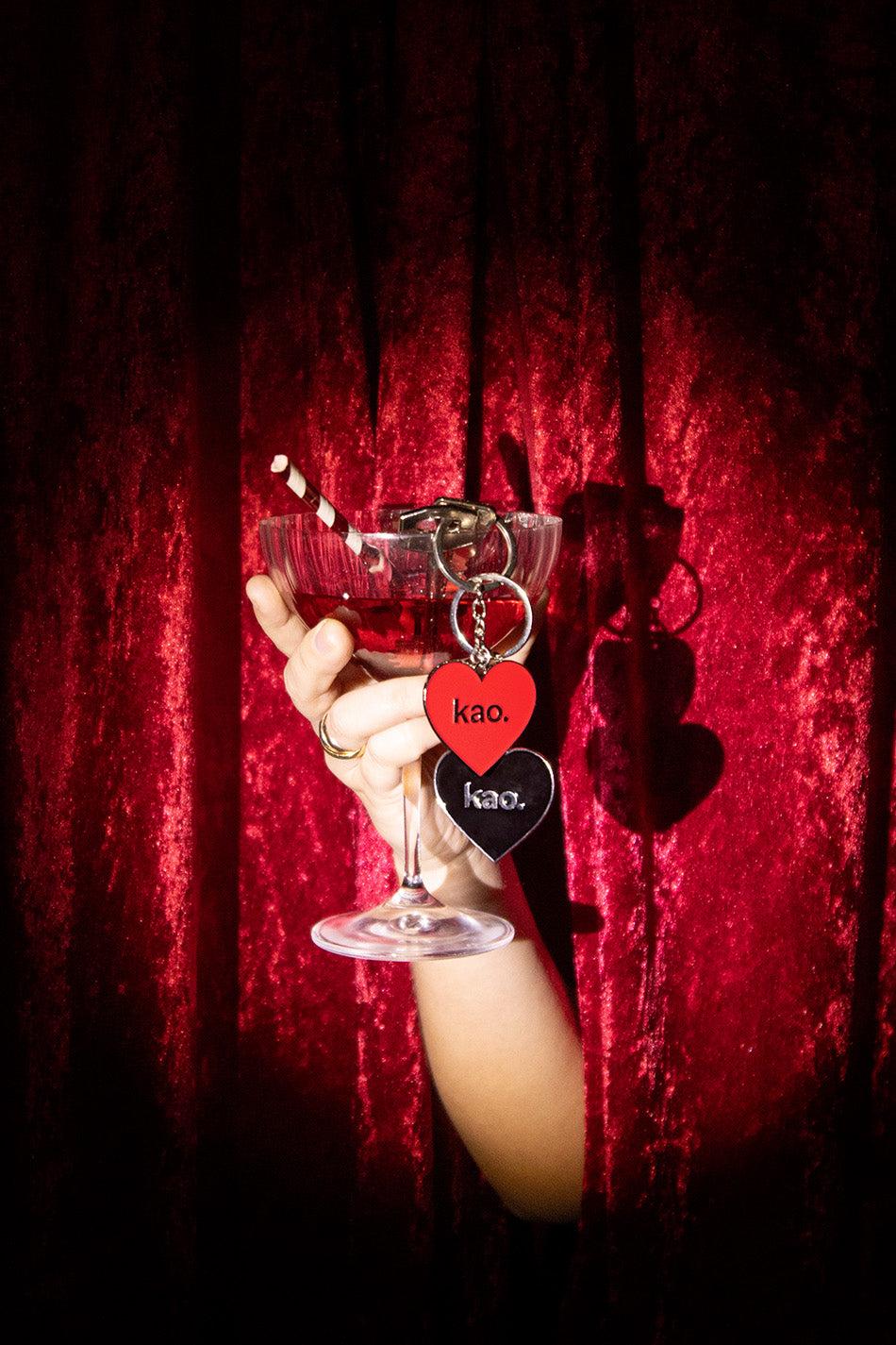 Kaotiko Llavero Heart Kao Black