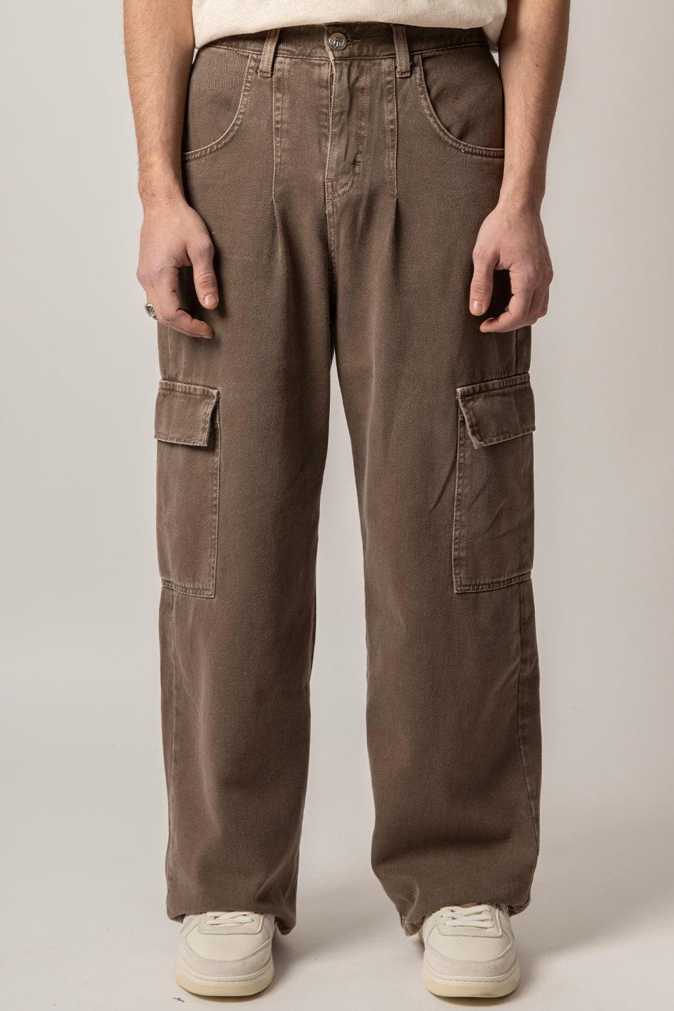 Kaotiko Pantalón Cargo Loose Washed Brown