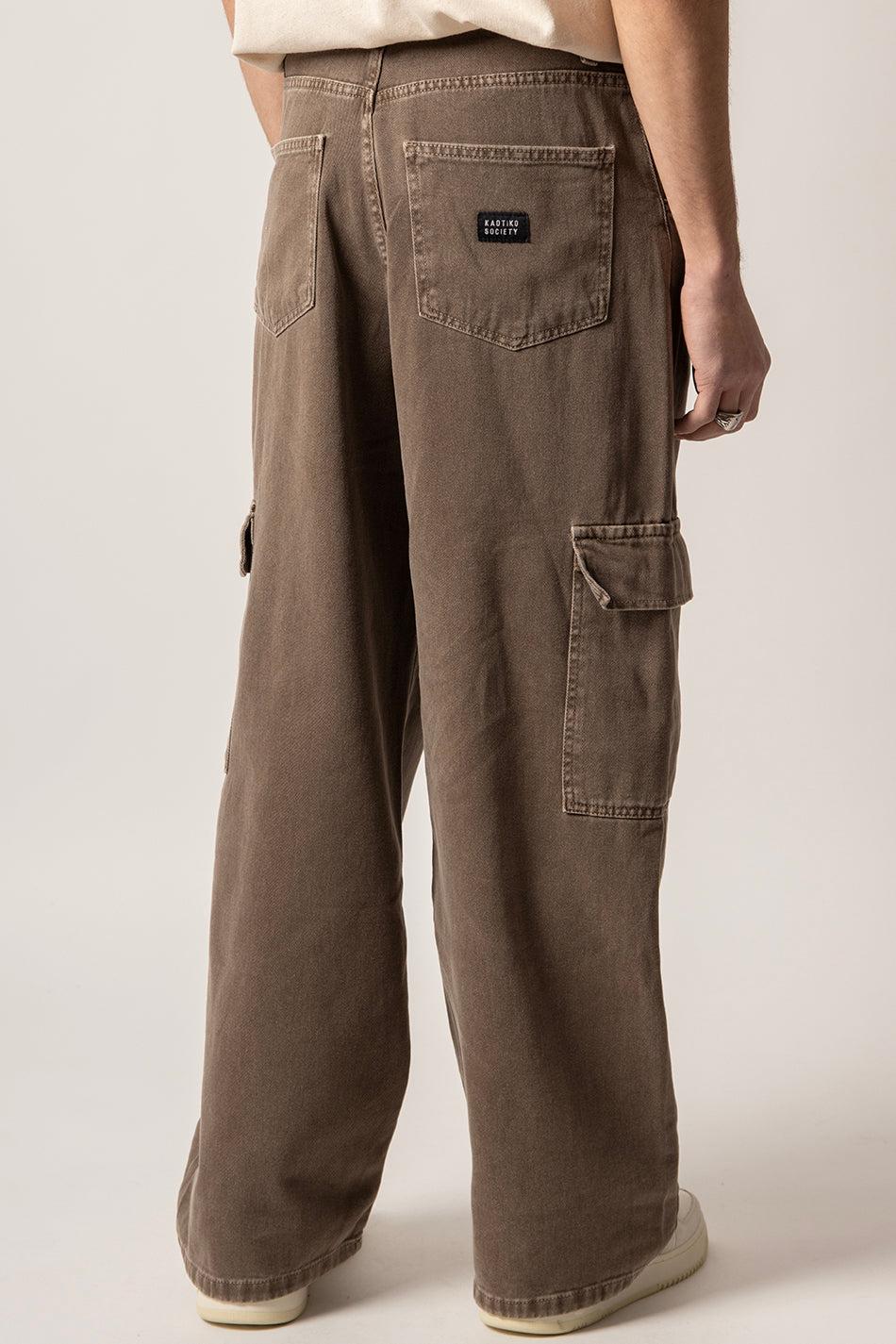 Kaotiko Pantalón Cargo Loose Washed Brown