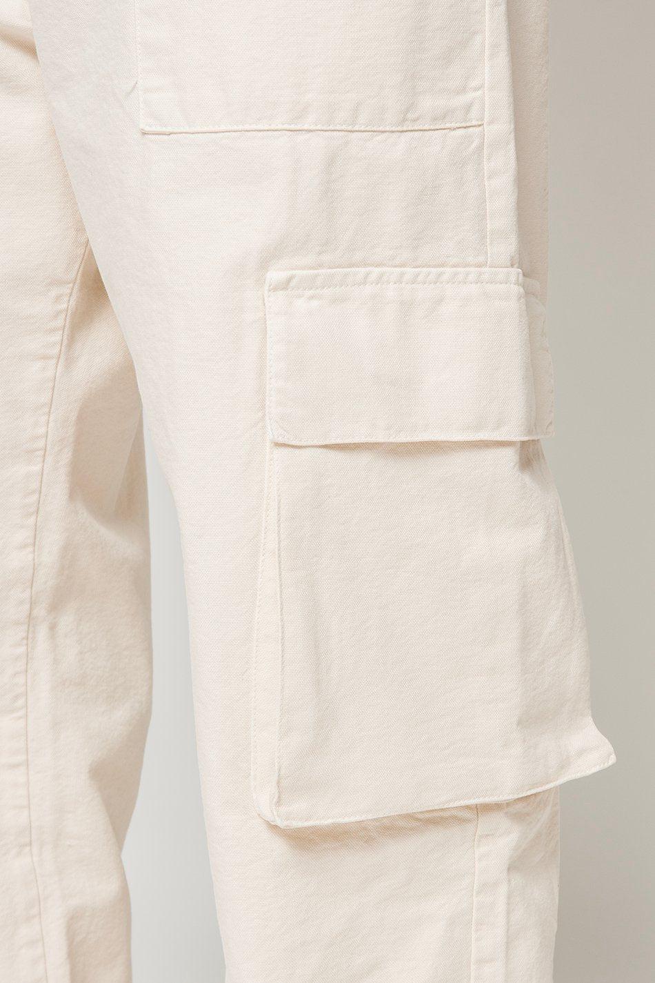 Kaotiko Pantalón Cargo Relaxed Canvas Ivory