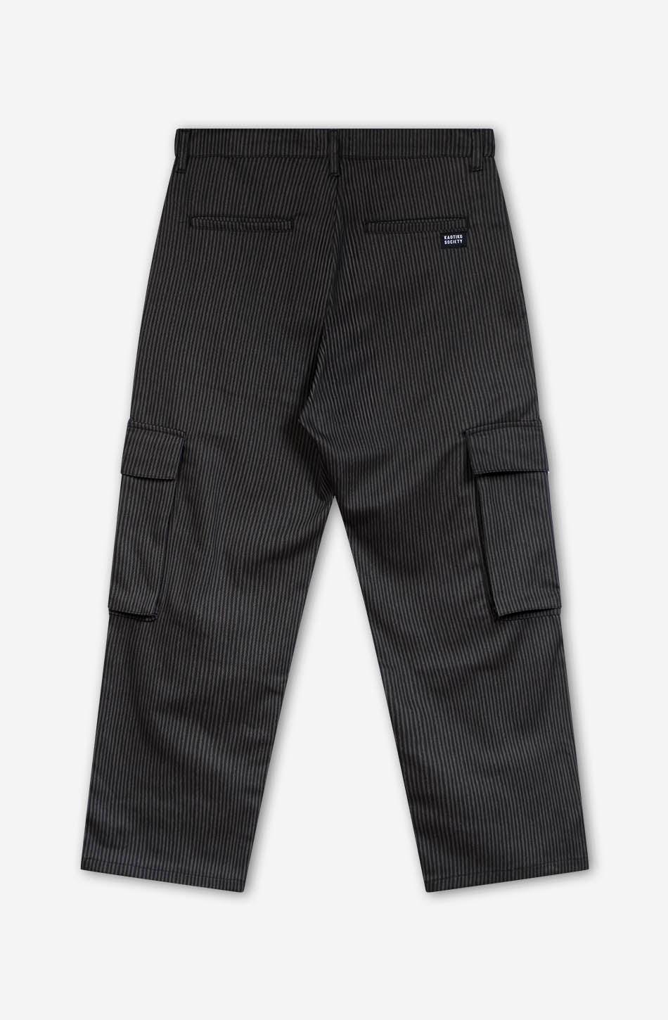 Kaotiko Pantalón Cargo Stripes Green / Black