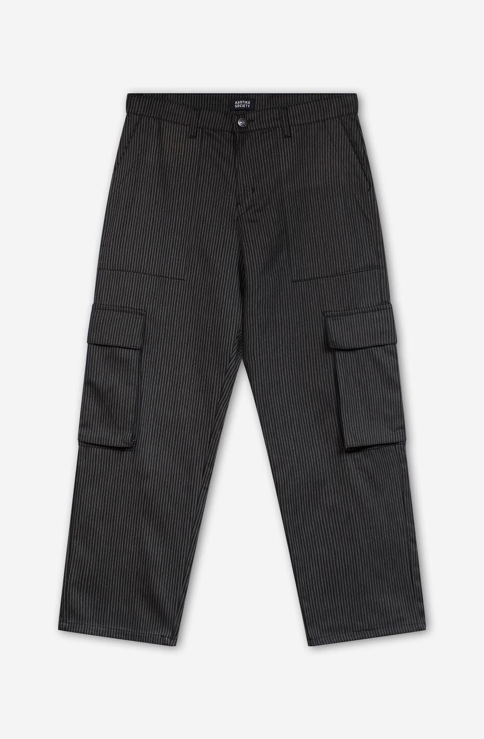 kaotiko Pantalón Cargo Stripes Green / Black