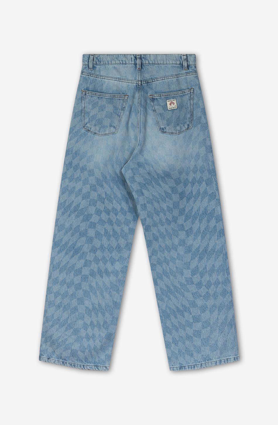 kaotiko Pantalón Loose Laser Check Denim