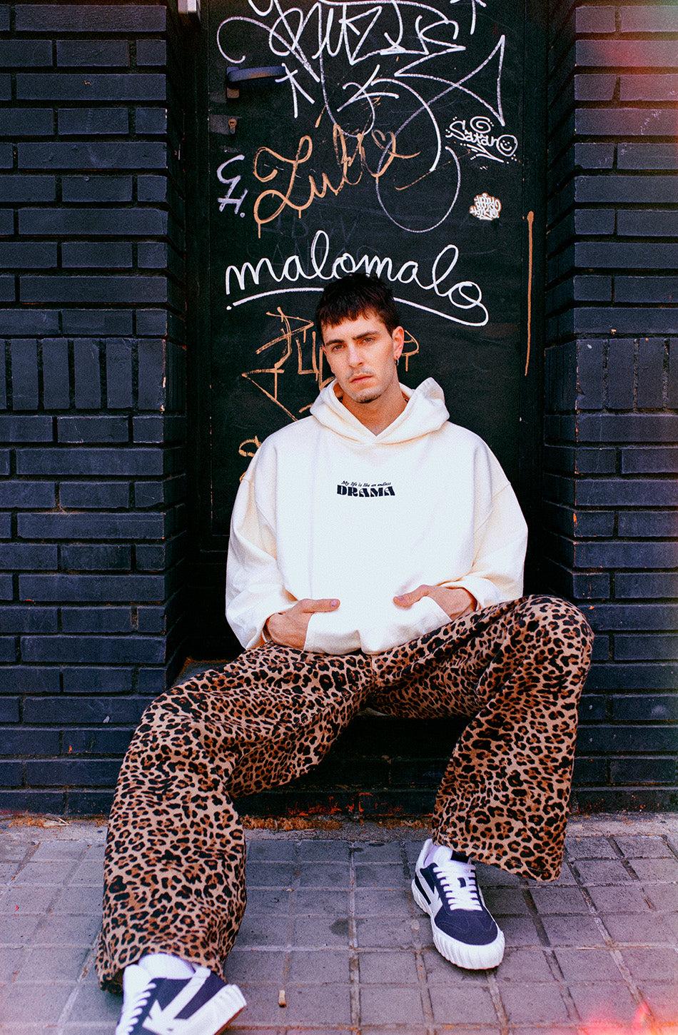 Kaotiko Pantalón Loose Leopard Brown